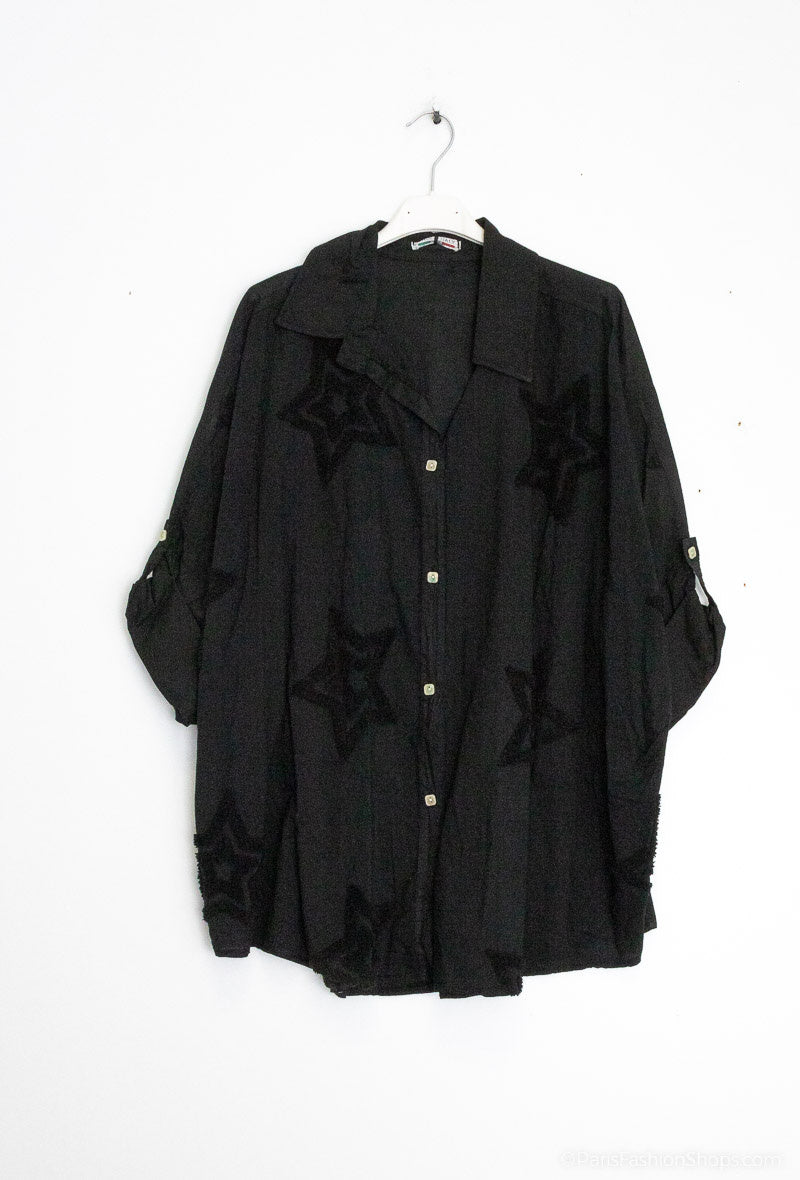 Plus Size 9031 Skjorta i 100% Italiensk Bomull