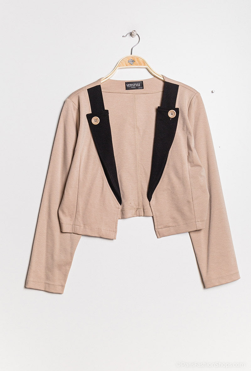 Plus Size Crop Blazer för Stora Storlekar