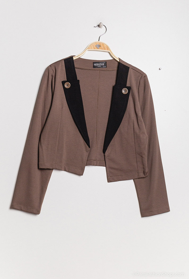 Crop Blazer i Stor Storlek
