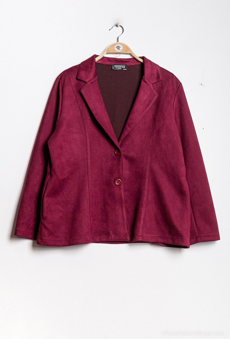 Suede blazer i Stor Storlek