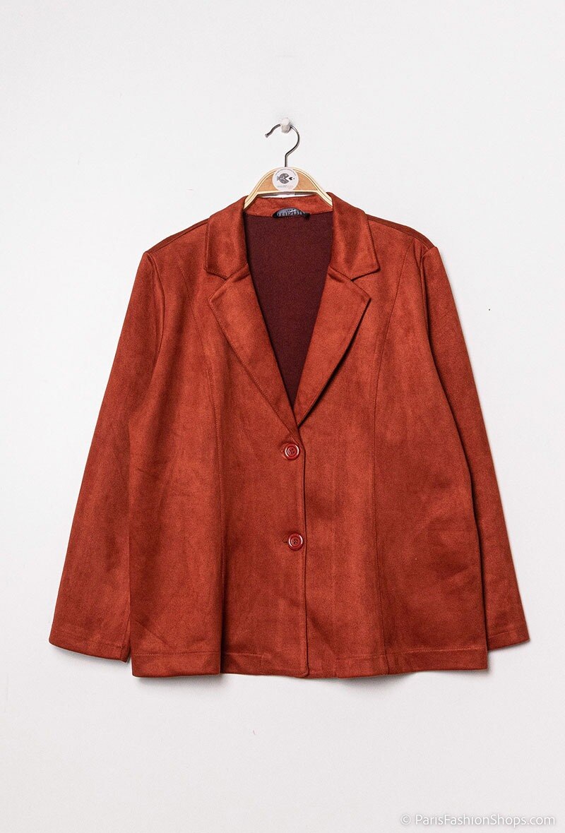 Suede blazer i Stor Storlek