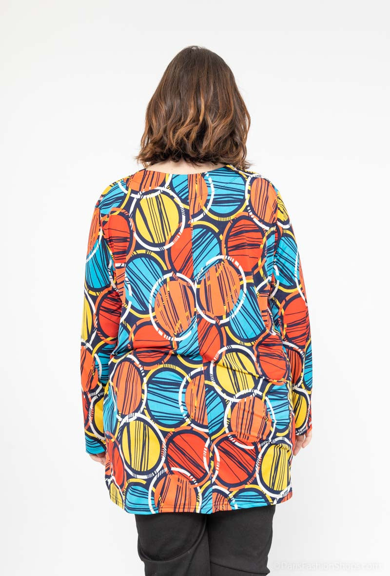 V-Neck Print Blouse i Stor Storlek