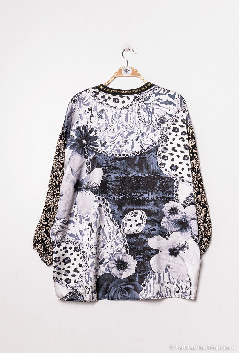 Printes blouss i Plus Size
