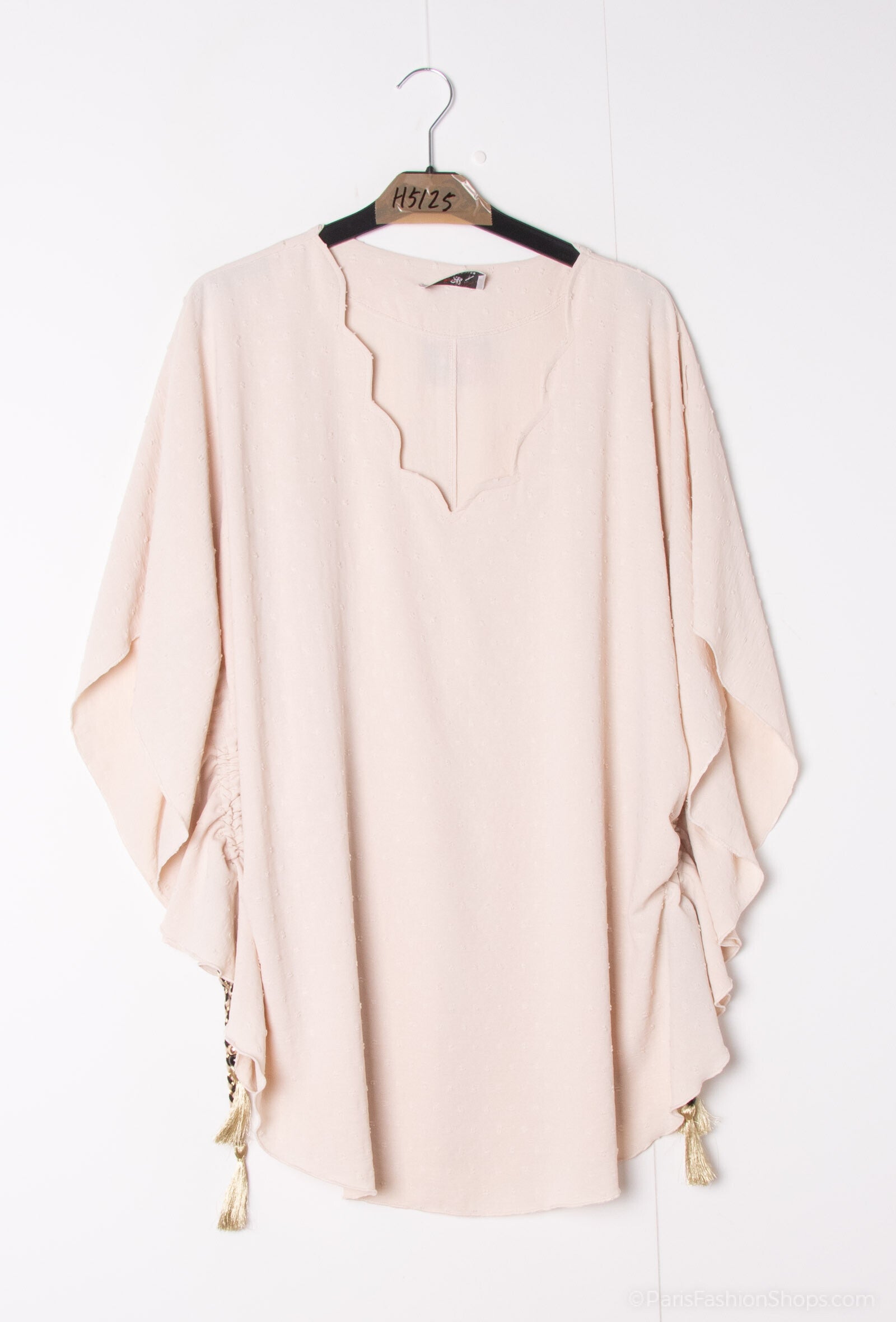 Viscose Blus med Bågar i Plus Size – REF: H5125-1, Längd: 86 cm