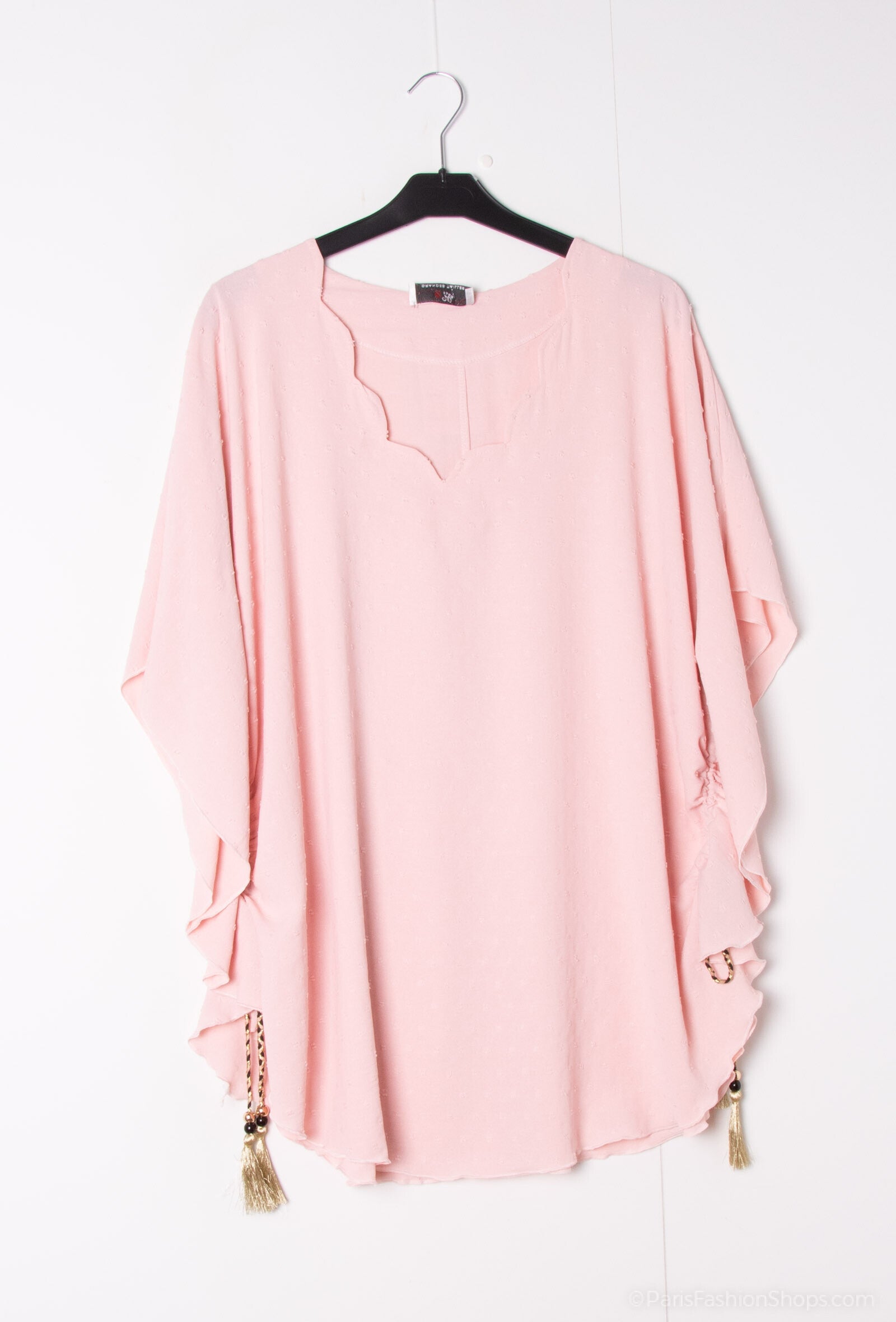 Viscose Blus med Bågar i Plus Size – REF: H5125-1, Längd: 86 cm