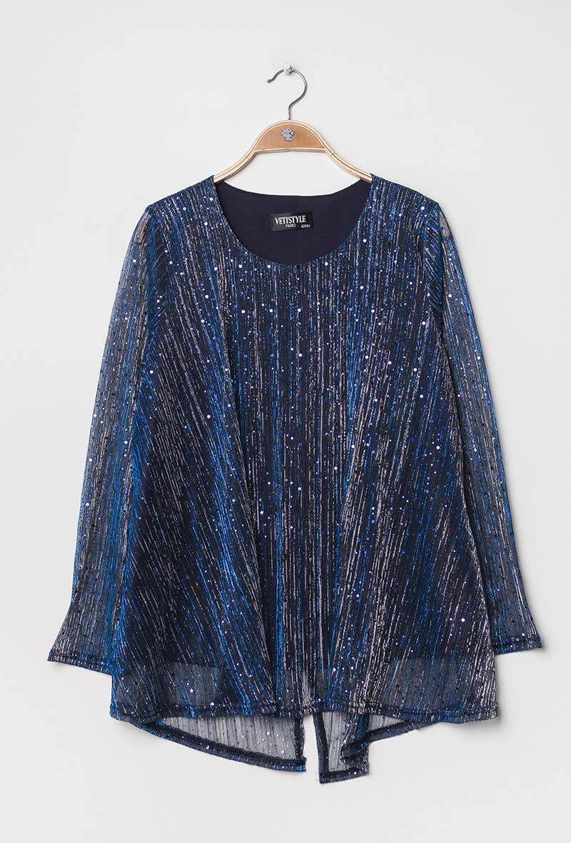 Shiny blouse i Stor Storlek