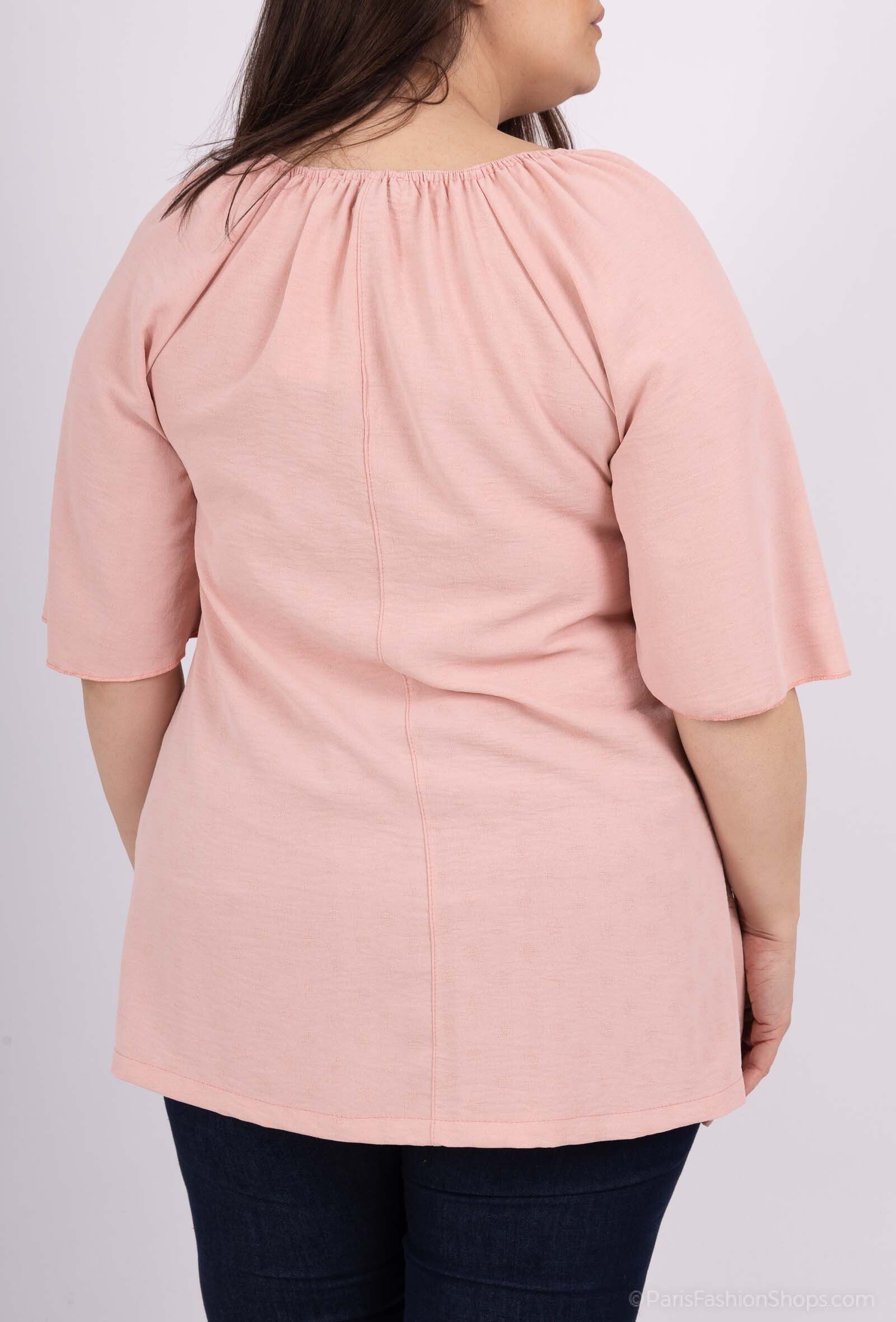 Plush Blus i Stort Format för Sommaren i Plus Size