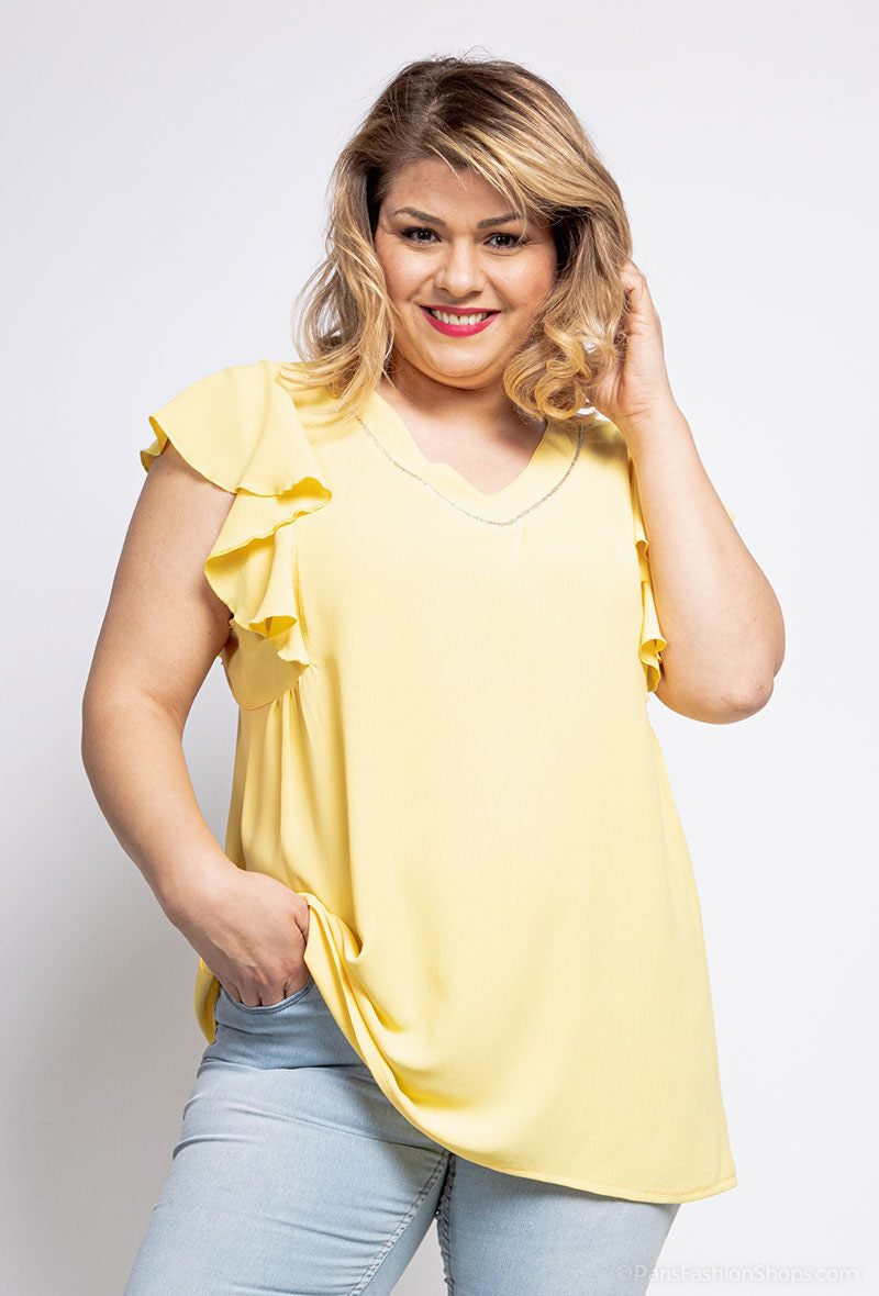 Ruffled blouse i Stor Storlek