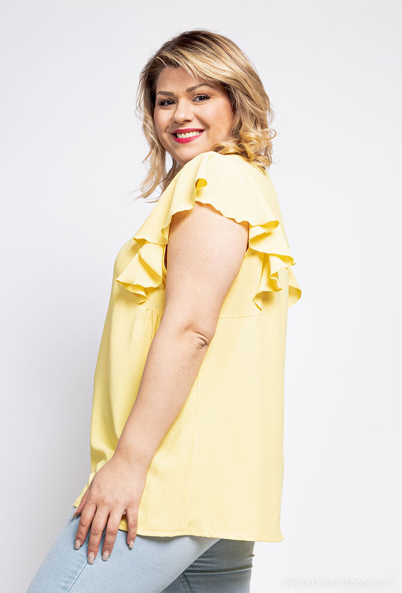 Ruffled blouse i Stor Storlek