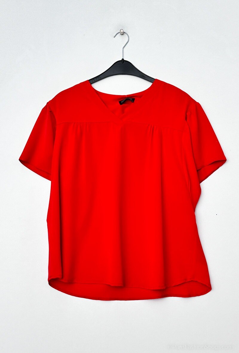 Plus Size Blus med Volangärmar