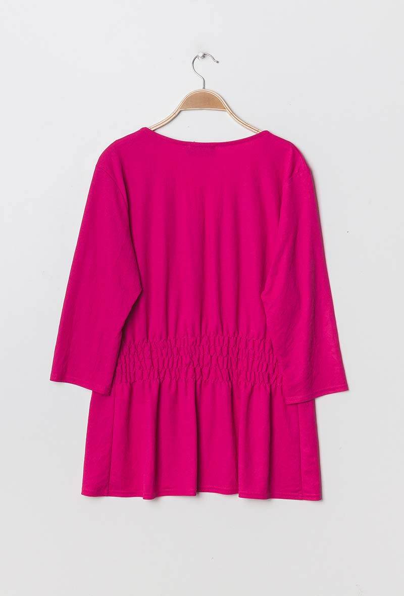 Blus med smock i stor storlek