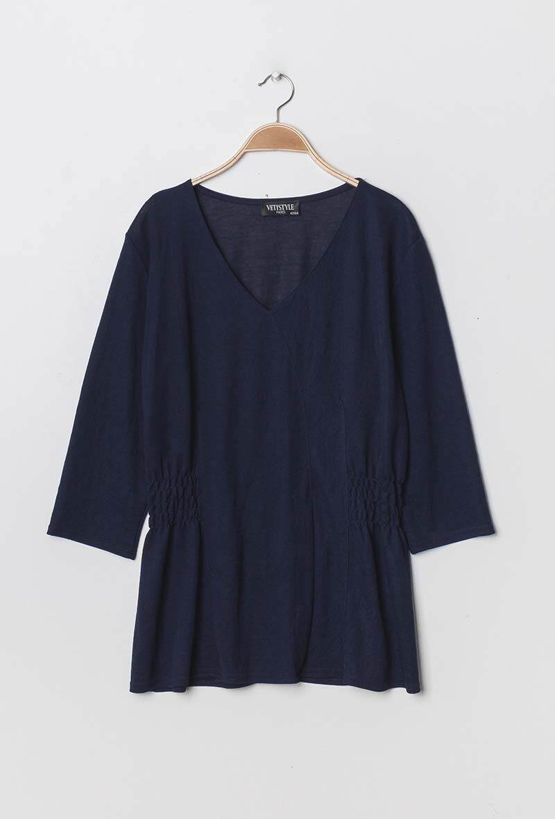 Blus med smock i stor storlek