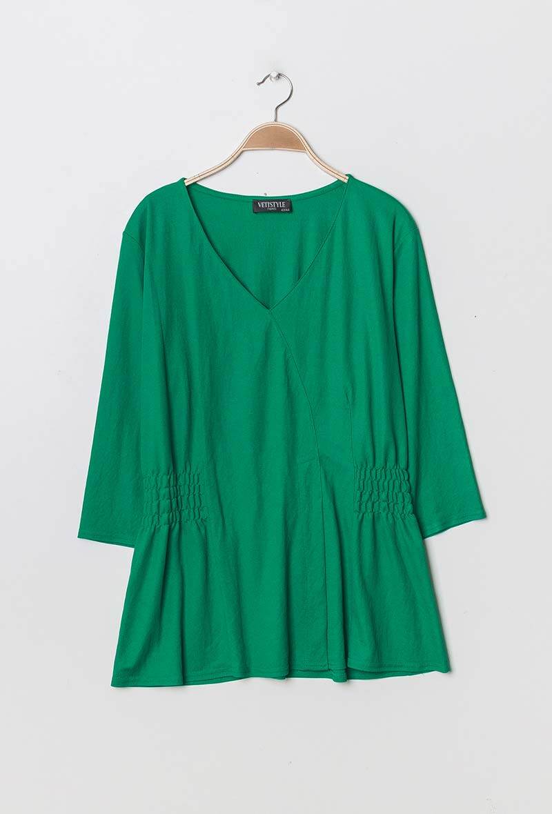 Blus med smock i stor storlek