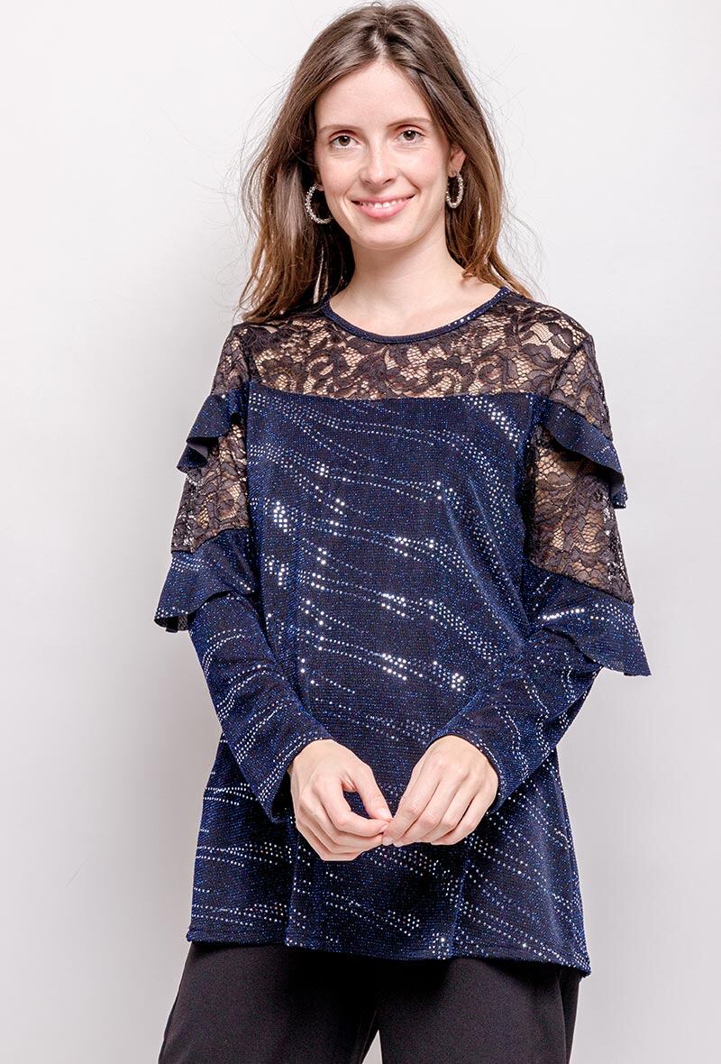 Shiny blouse i Stor Storlek