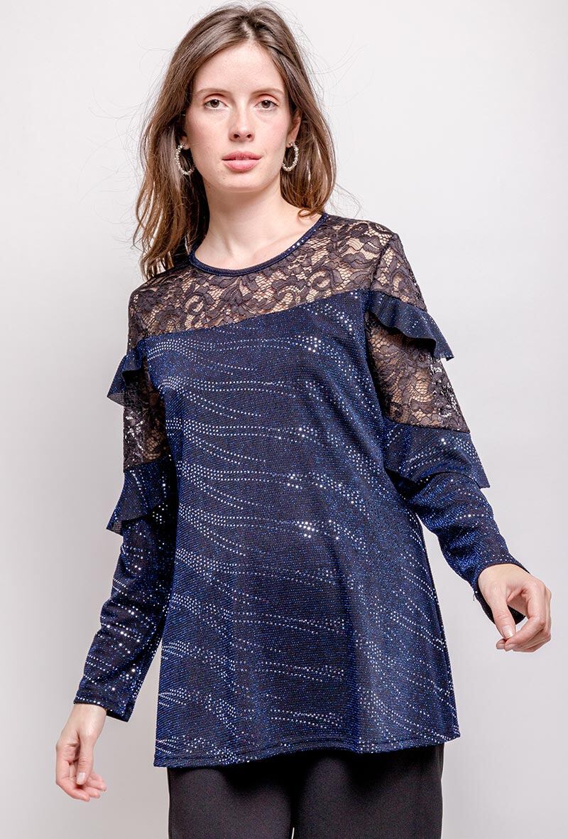 Shiny blouse i Stor Storlek