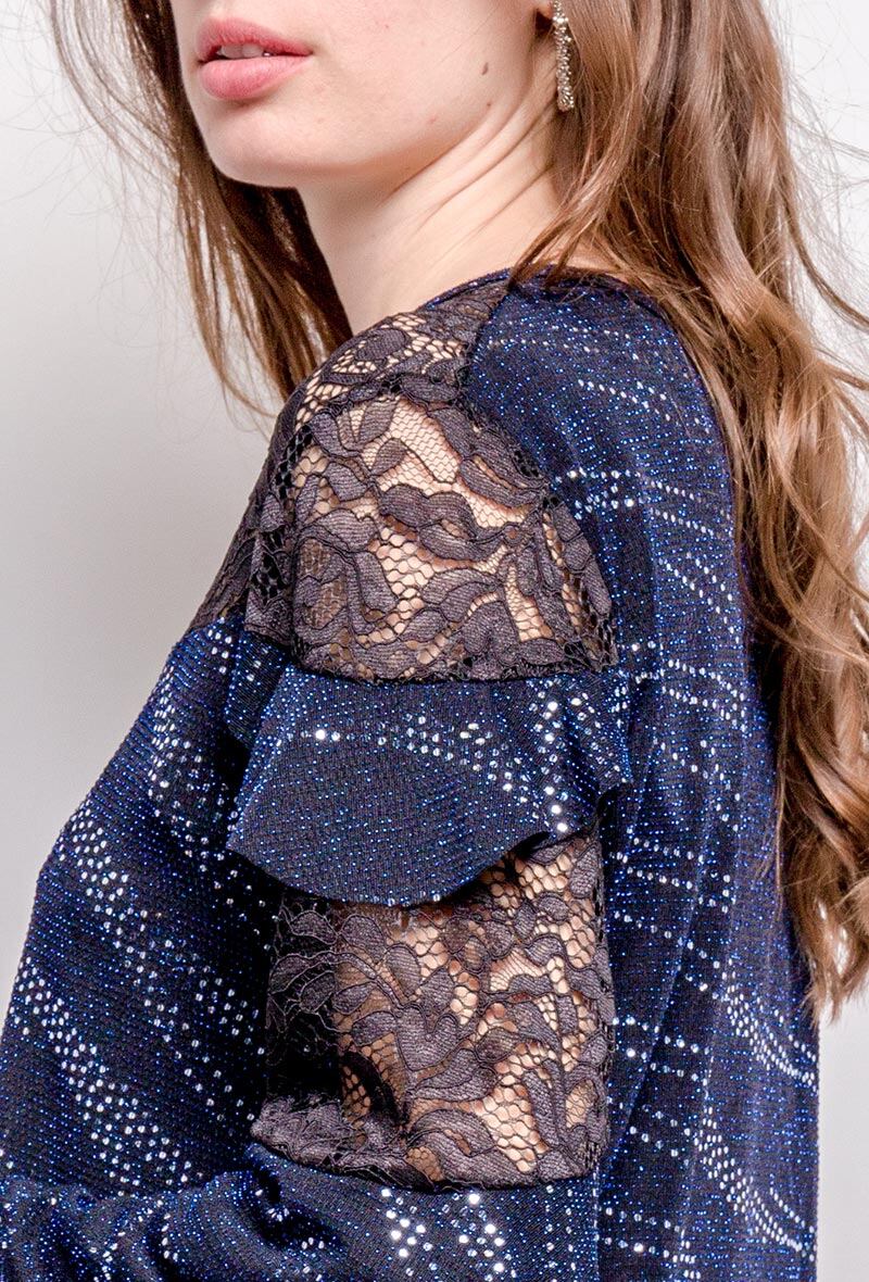 Shiny blouse i Stor Storlek