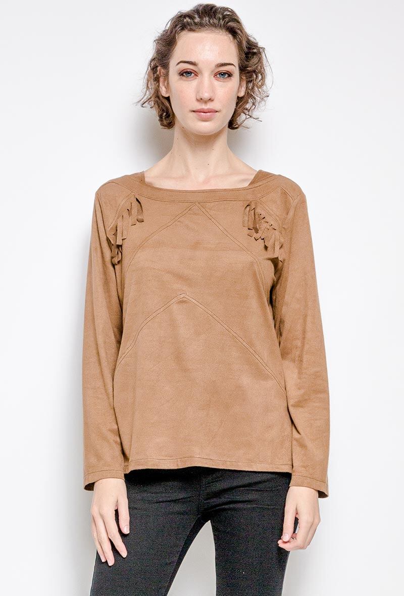 Suede jacket i Stor Storlek