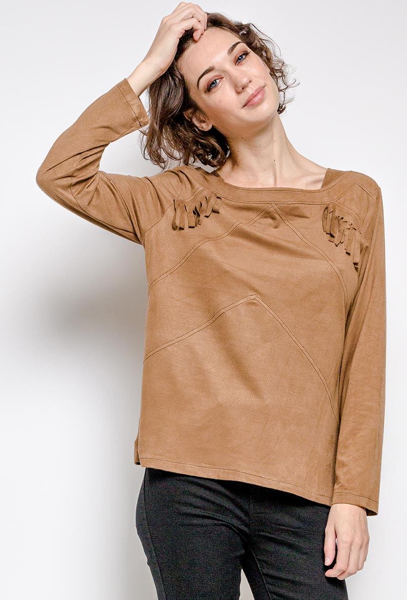 Suede jacket i Stor Storlek