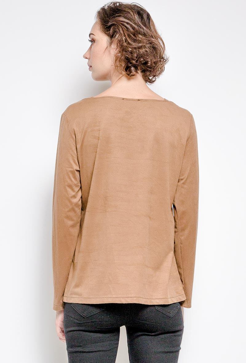 Suede jacket i Stor Storlek