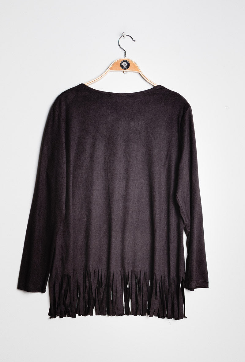 Suede blouse i Stor Storlek