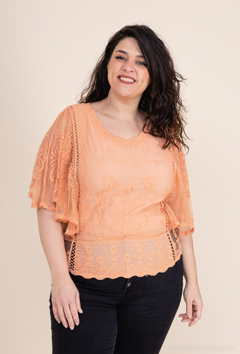 Lace blouse i Stor Storlek
