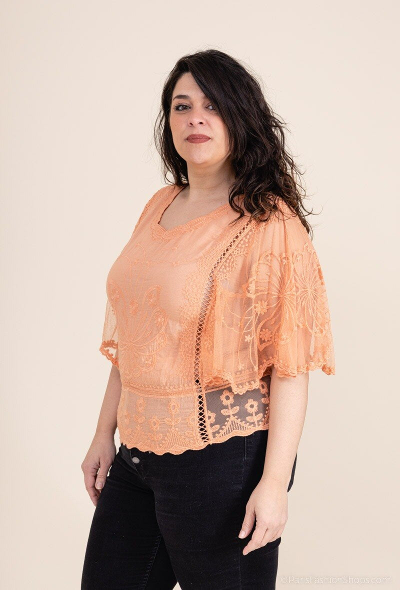 Lace blouse i Stor Storlek