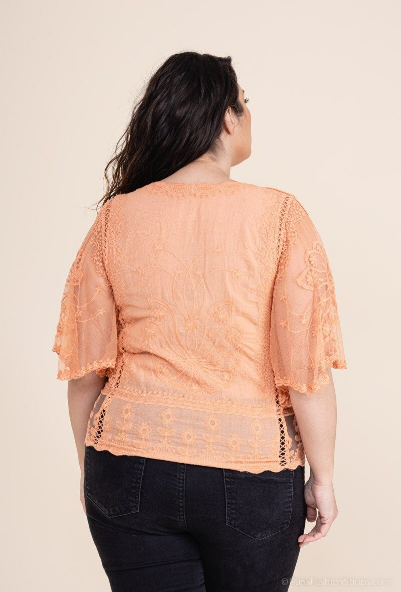 Lace blouse i Stor Storlek