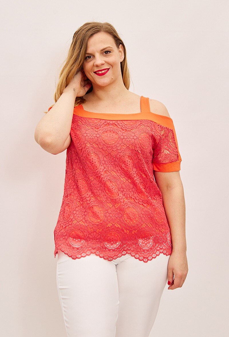 Lace blouse i Stor Storlek