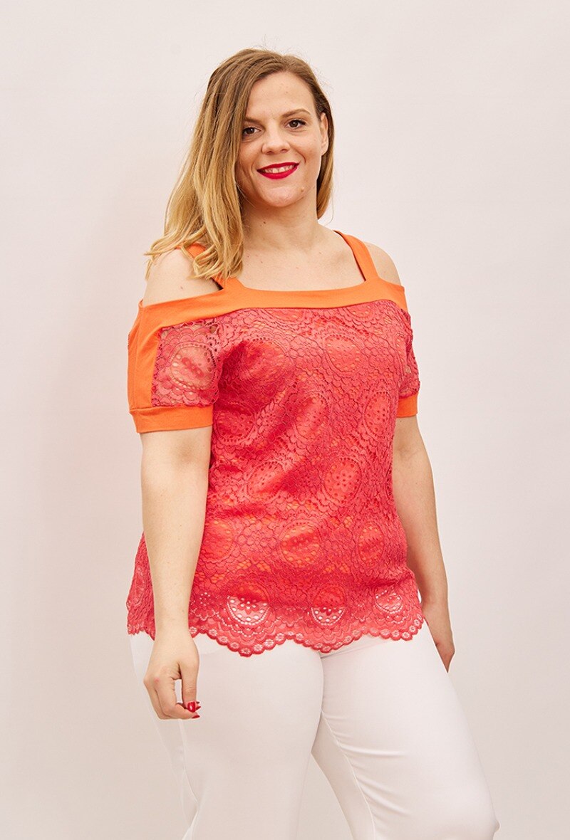 Lace blouse i Stor Storlek