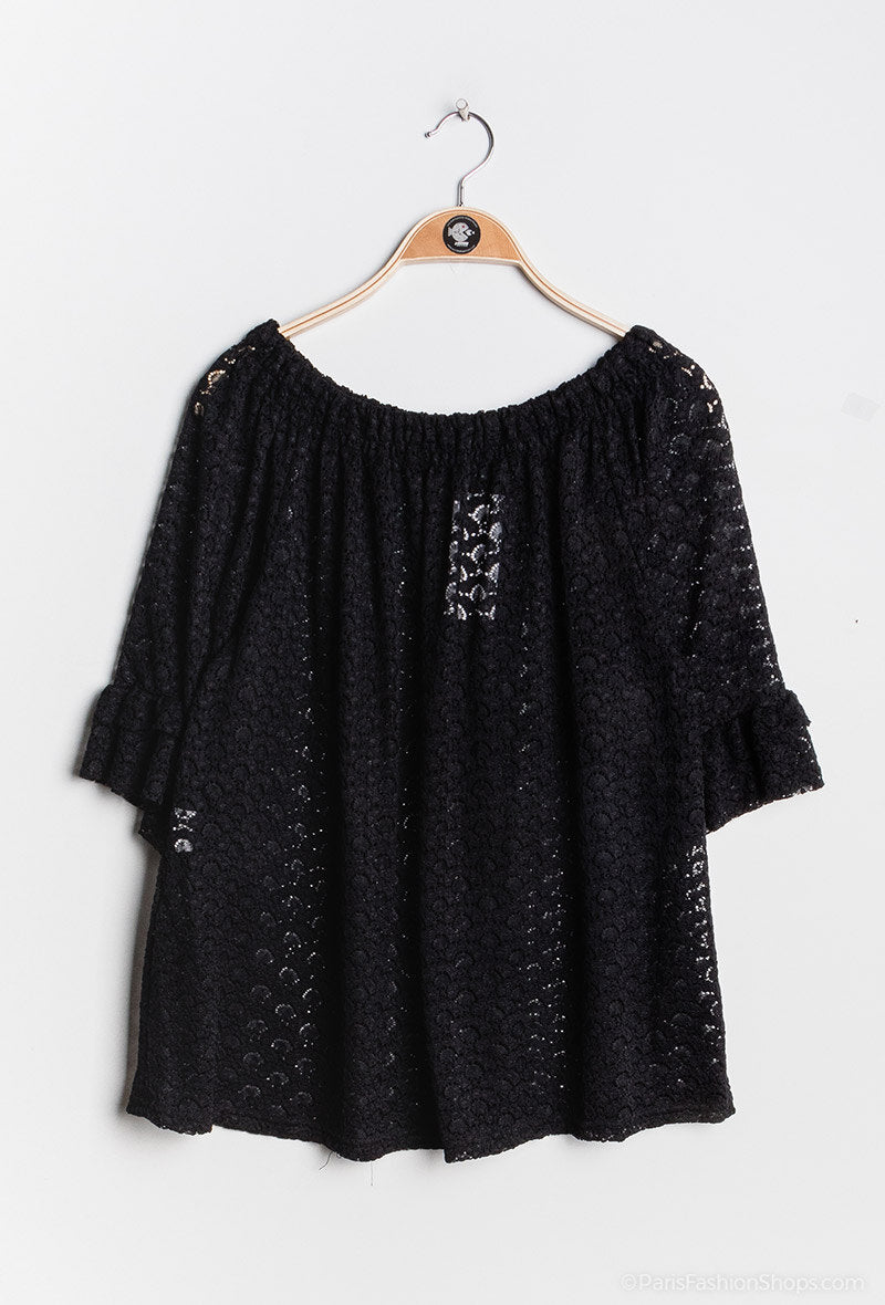 Lace blouse i Stor Storlek