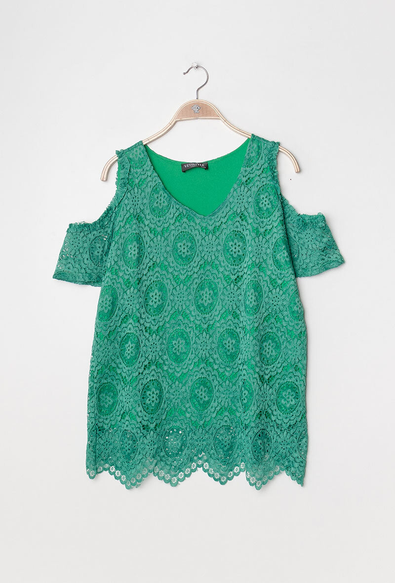 Lace blouse i Stor Storlek