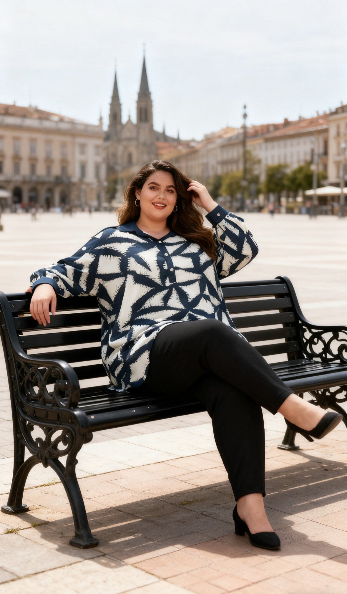 Plus size blouse i Stor Storlek