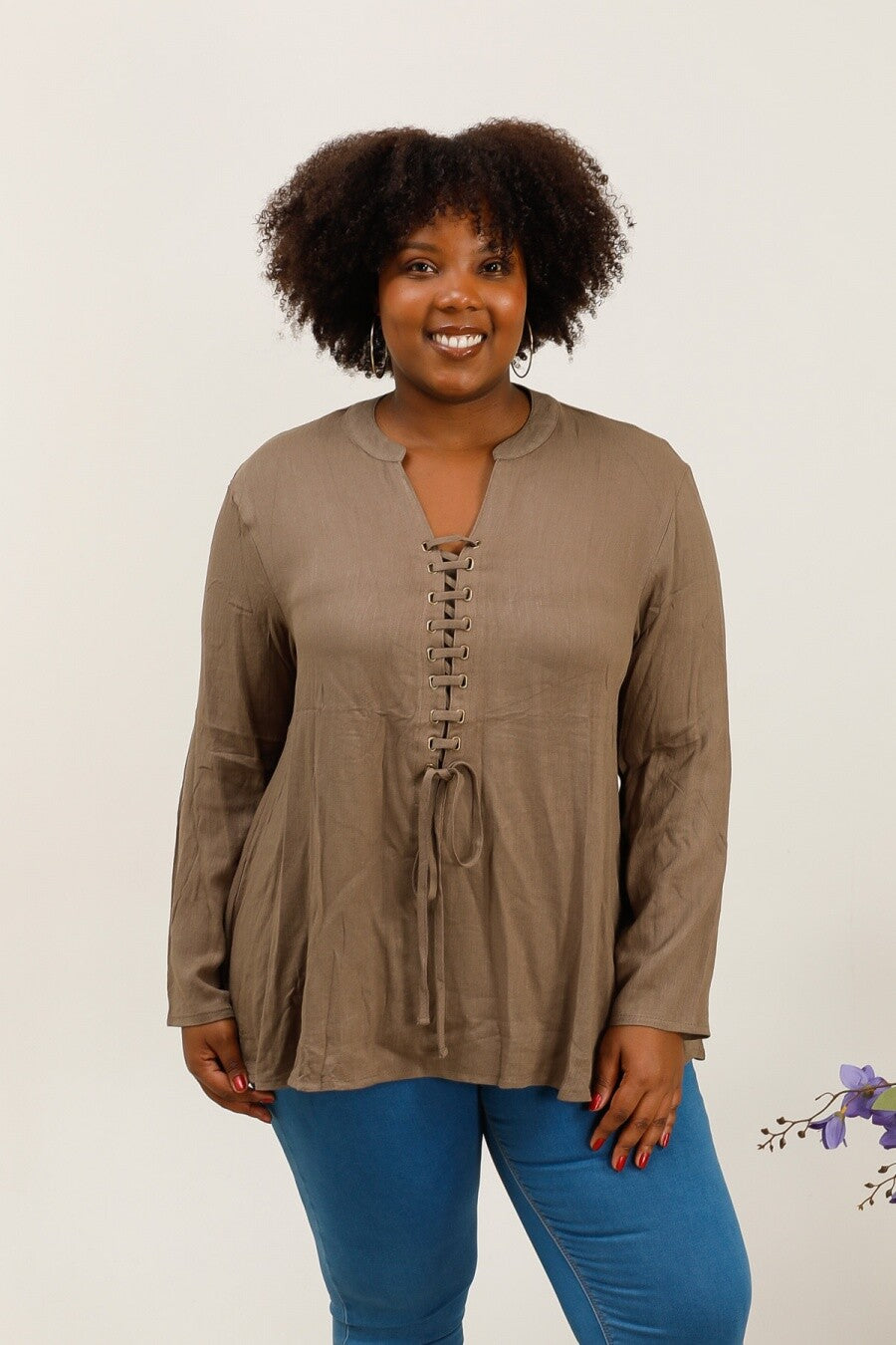 Plus size blouse i Stor Storlek