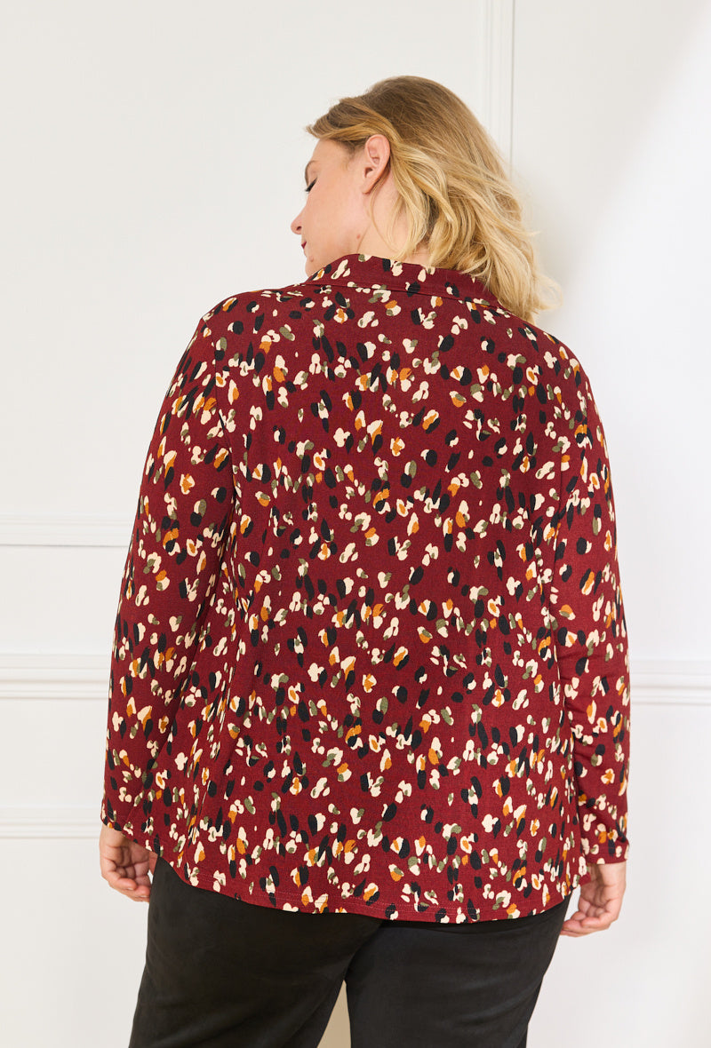 Printed blouse i Stor Storlek