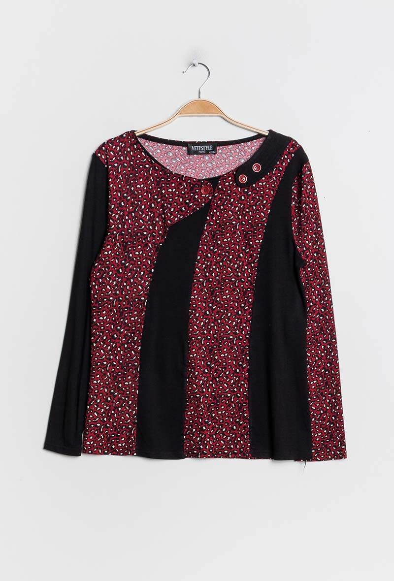 Printed blouse i Stor Storlek