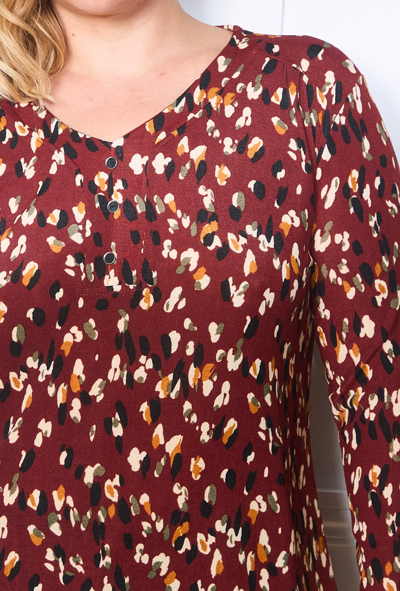 Printed blouse i Stor Storlek - Elegant och Bekväm Blus för Plus Size