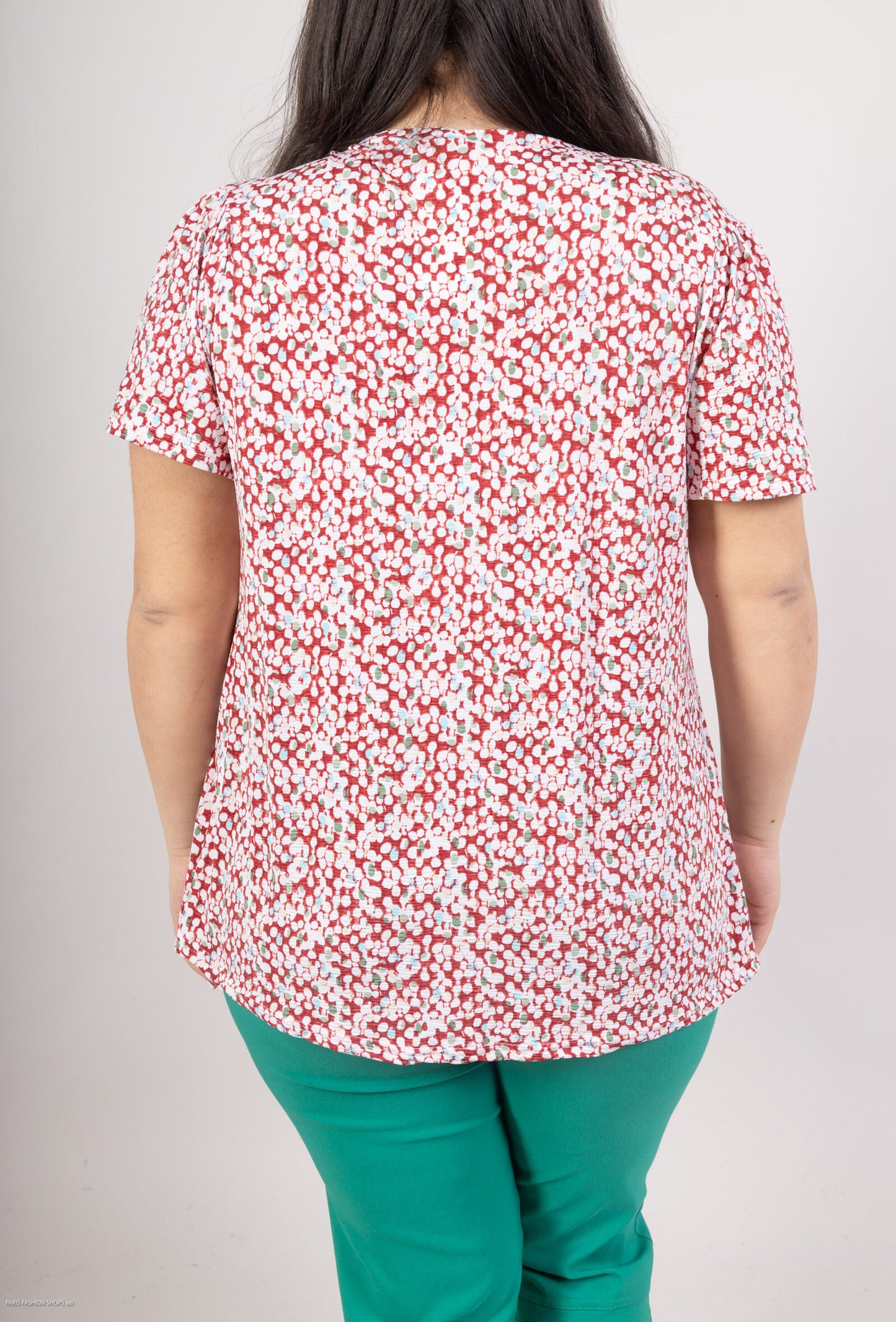 Plus Size Tryckt Blus