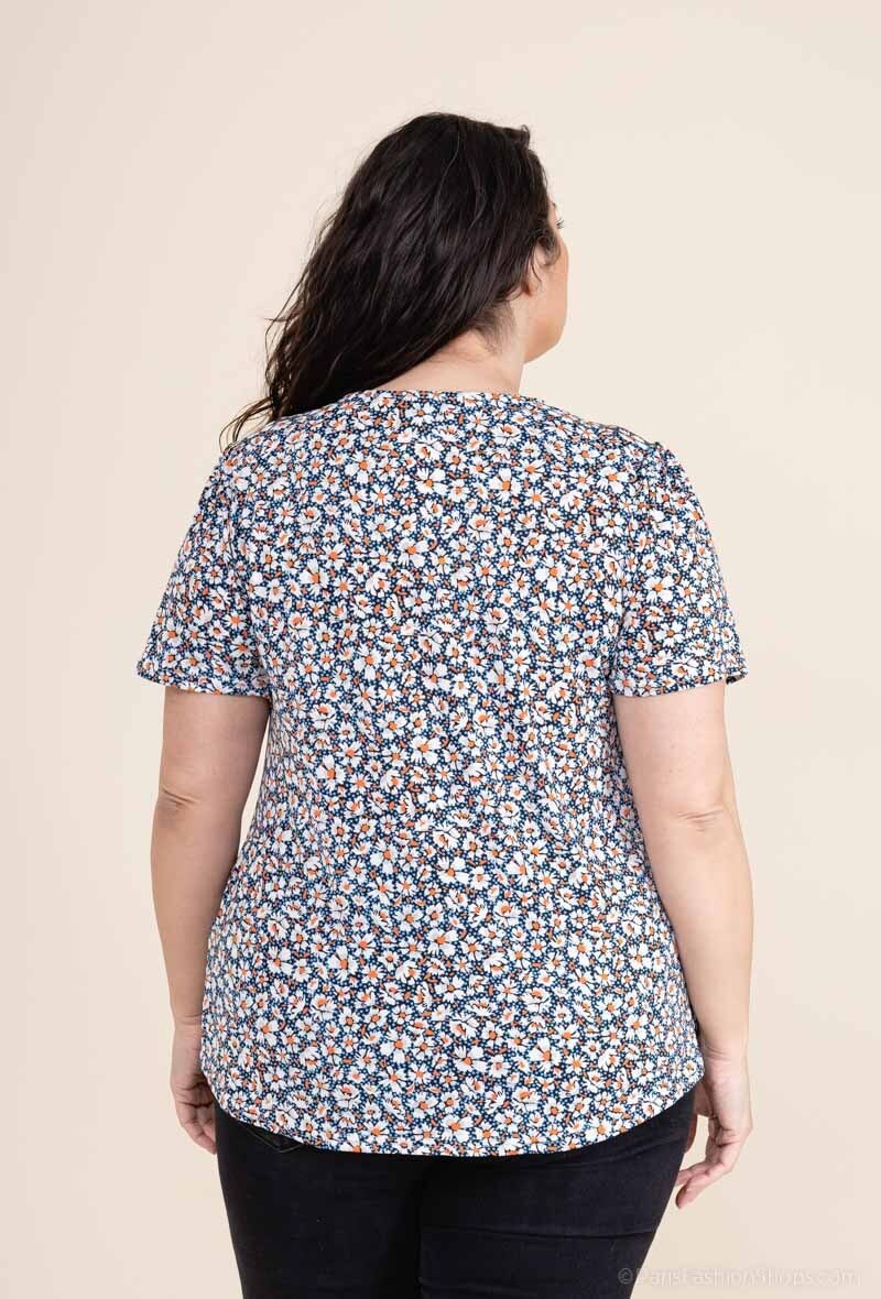 Plus Size Mönstrad Blus