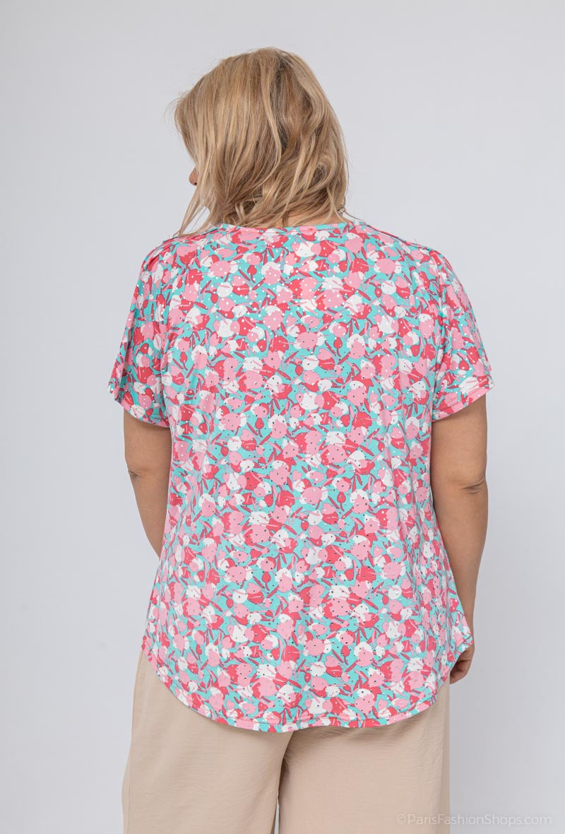 Printed Blouse i Stor Storlek