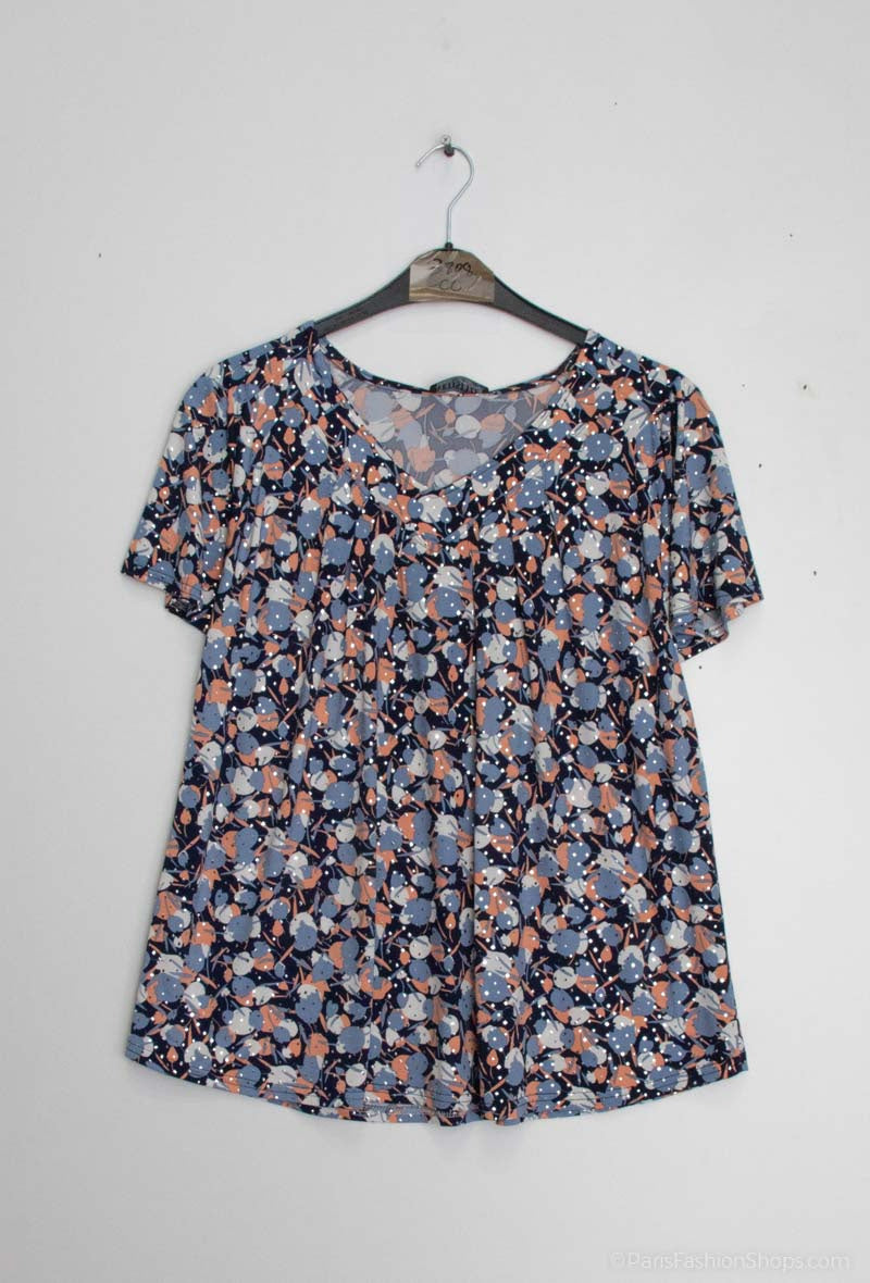 Printed blouse i Stor Storlek