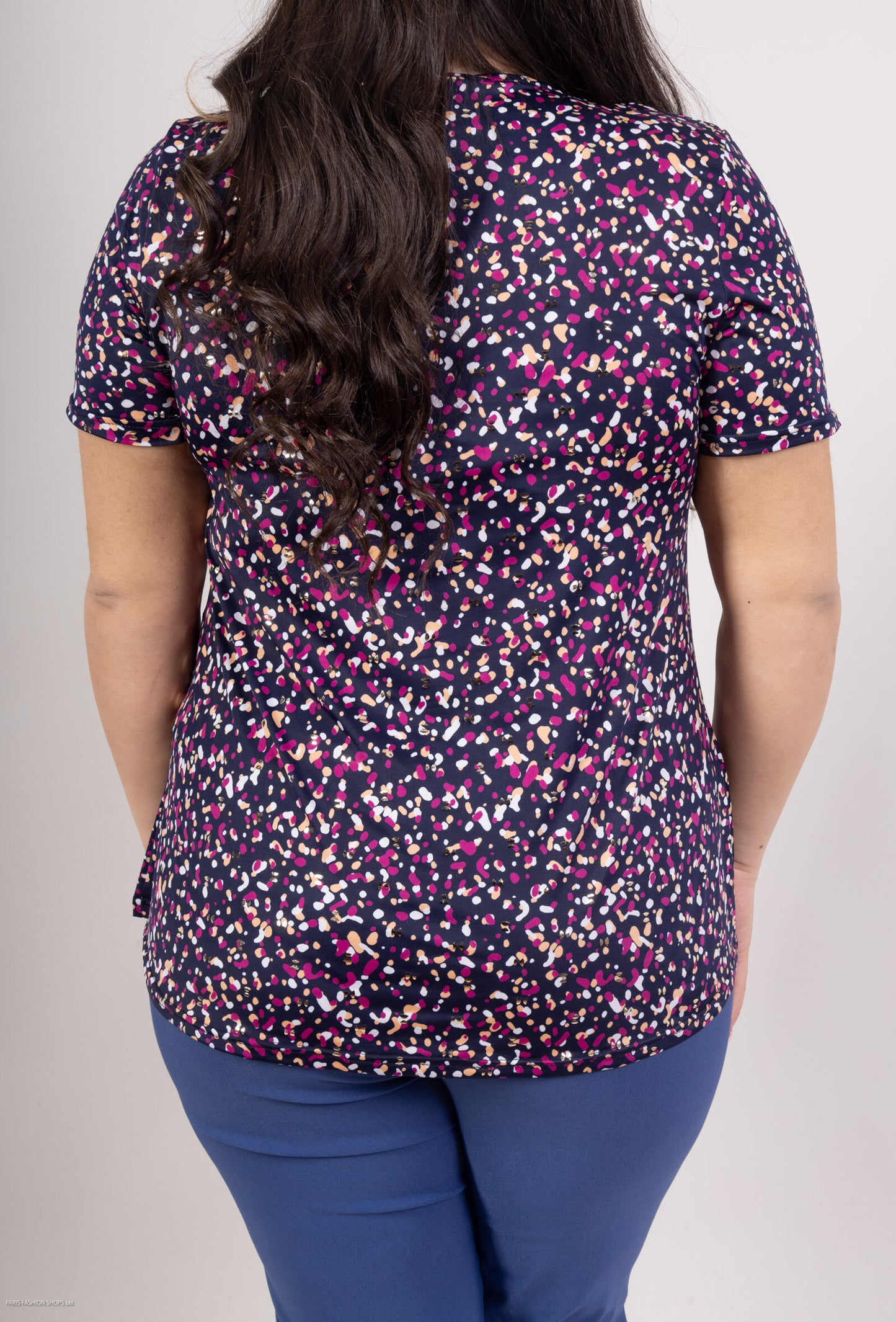 Plus Size Tryckt Blus