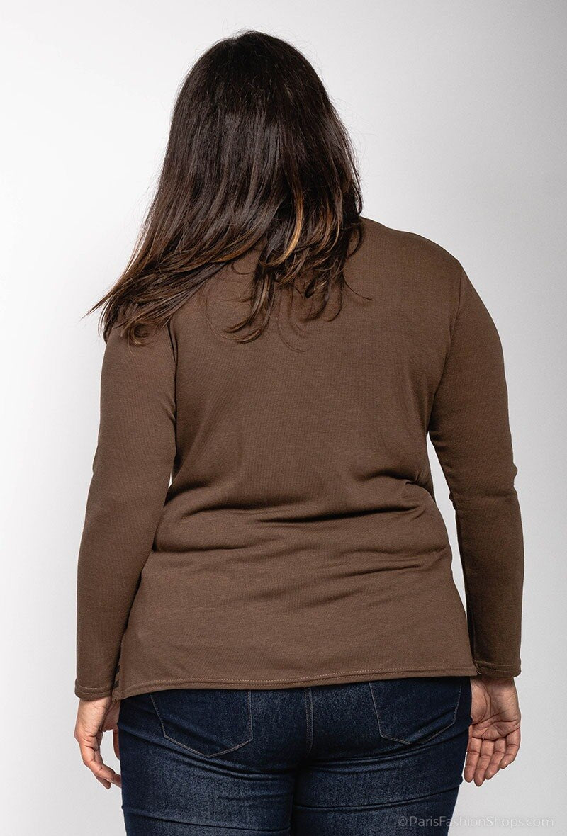 Printed blouse i Stor Storlek