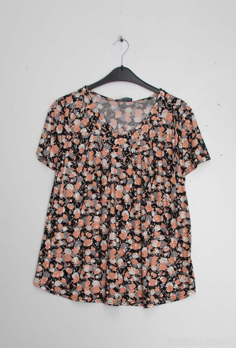 Printed Blouse i Stor Storlek