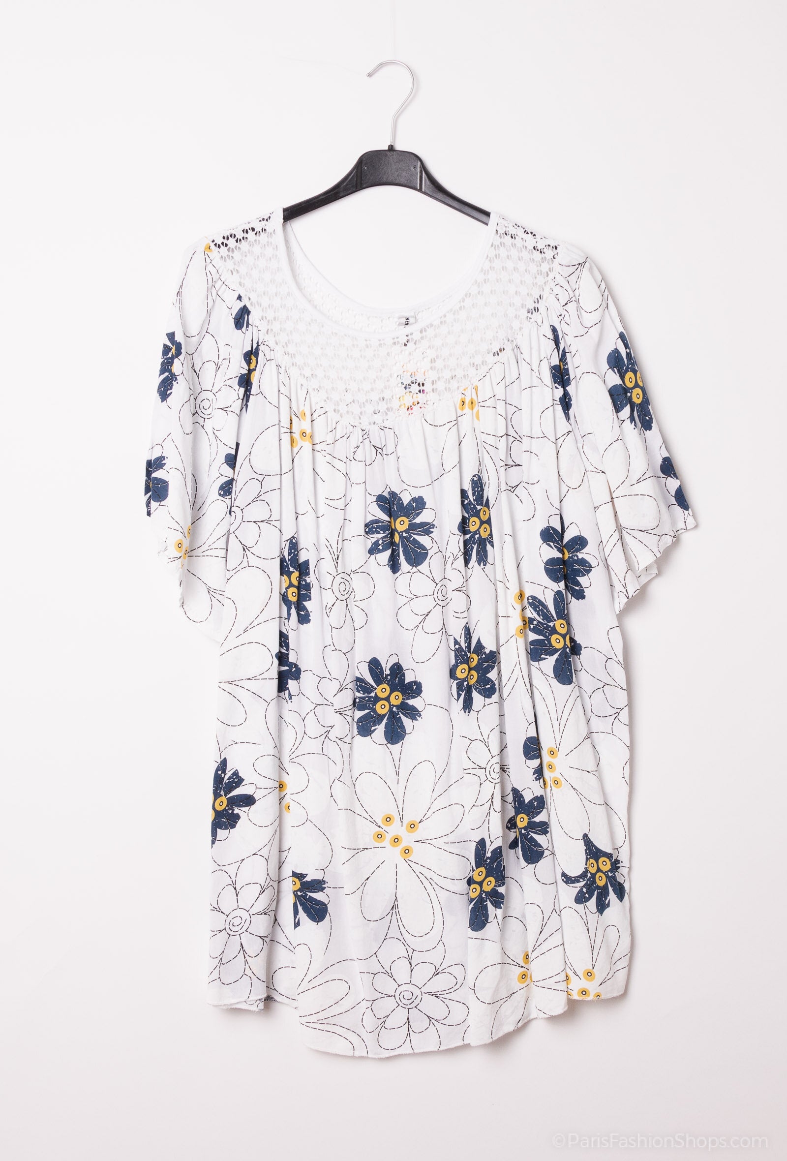 Plus Size Light floral print viscose blouse