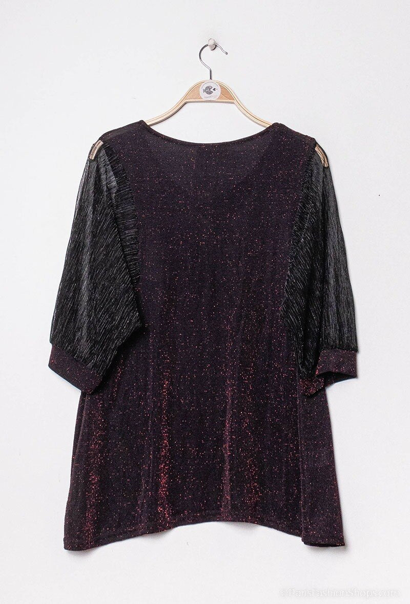 Paillettenbluse i Stor Storlek