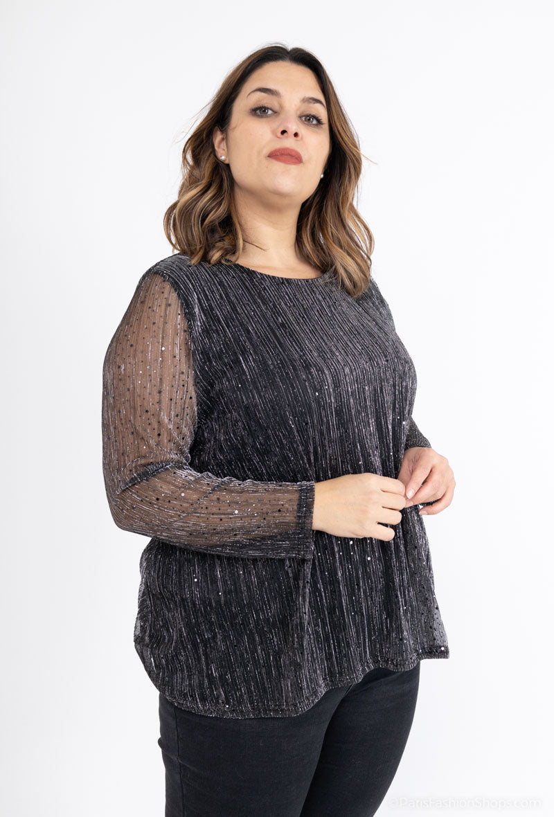 Sparkly Blouse i Stor Storlek - Eleganta och Bekväma Kläder för Plussize Kvinnor