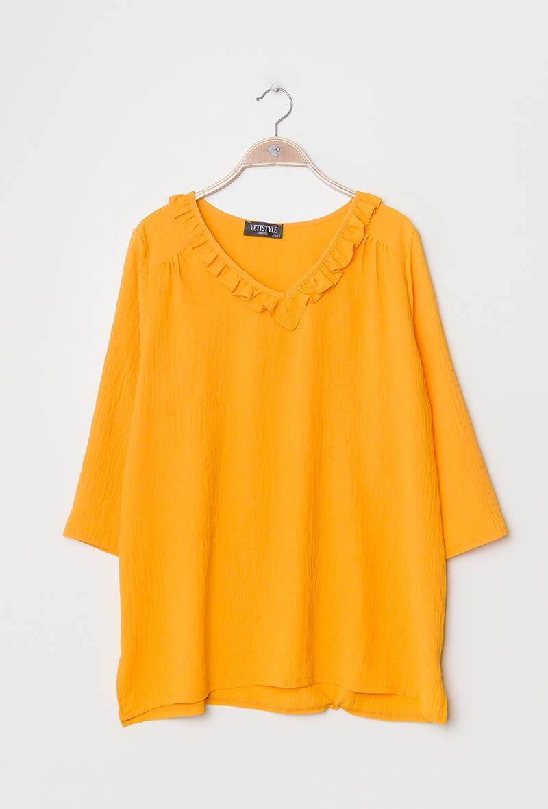 Ruffled blouse i Stor Storlek