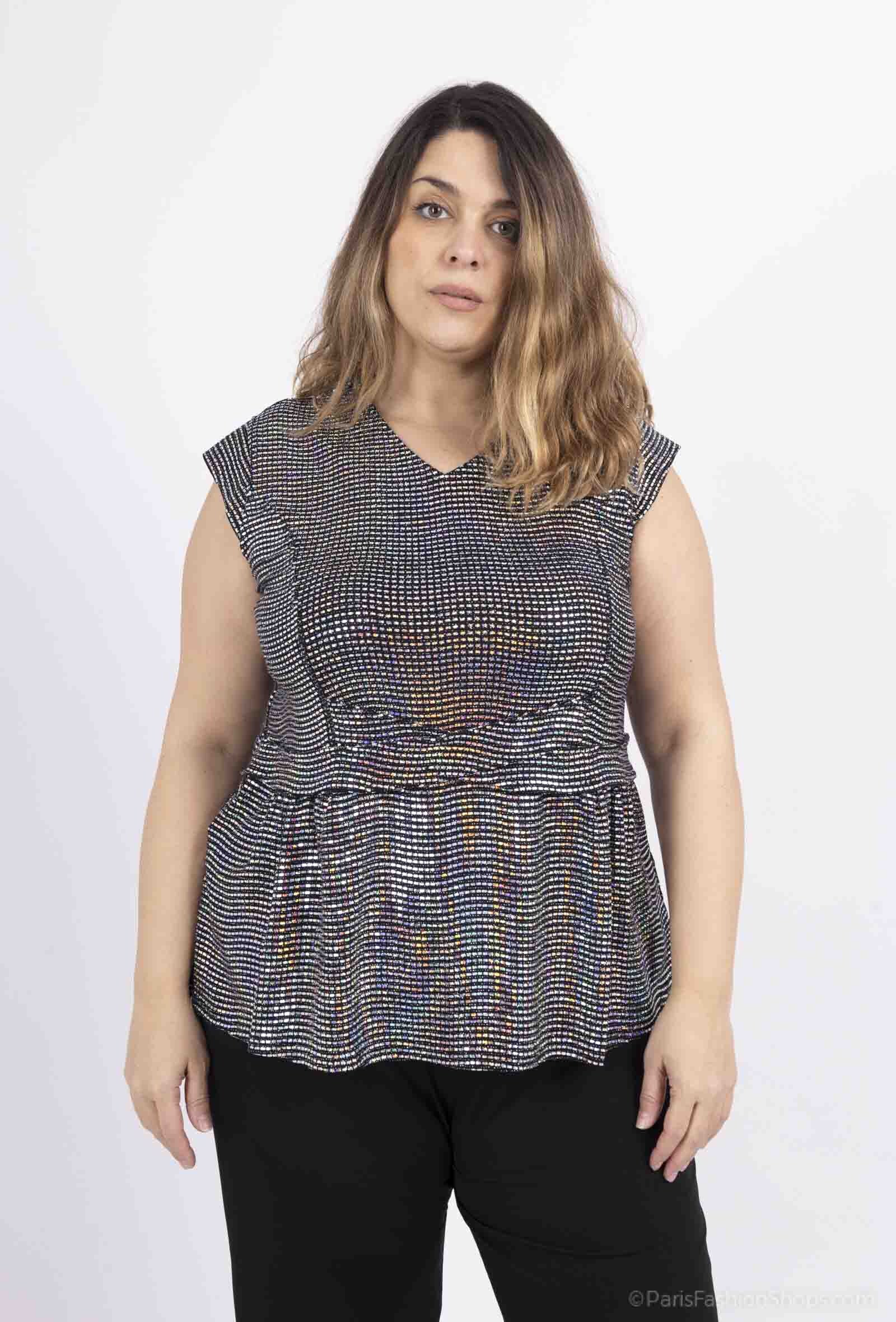 Sequin blusar i Stor Storlek