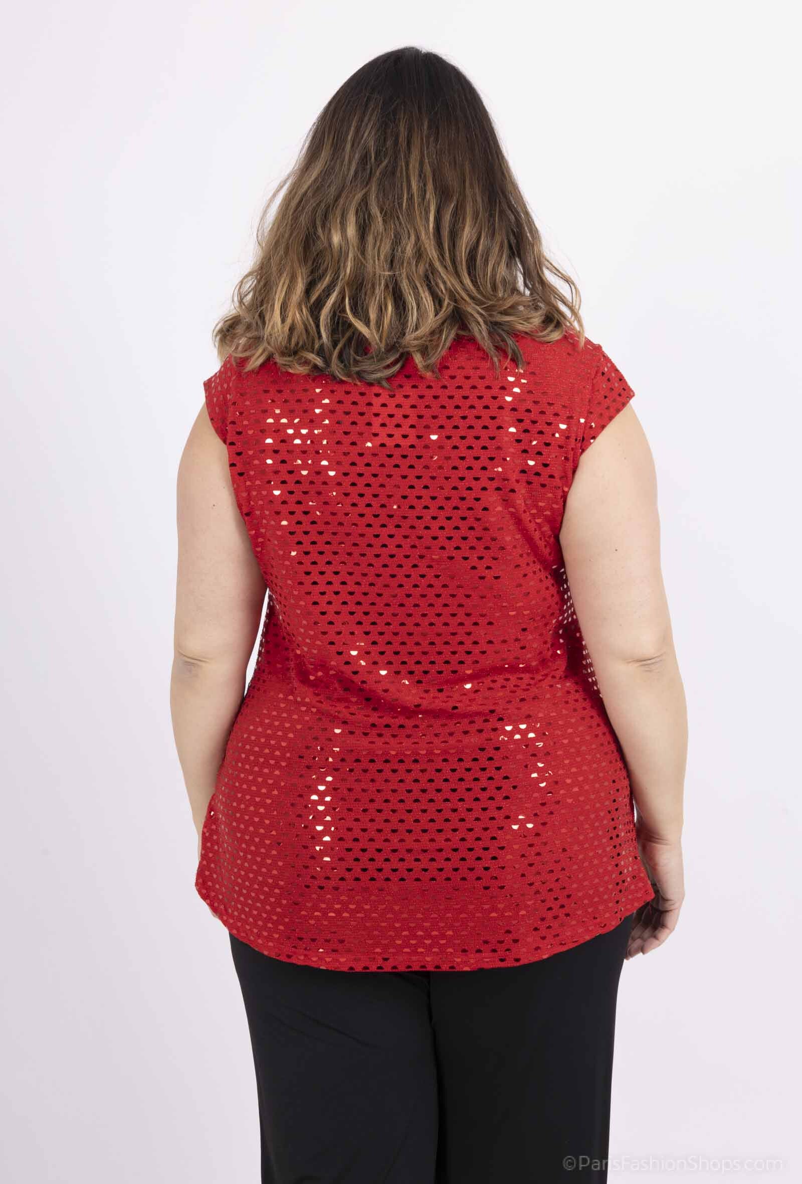 Sequin blouses i Stor Storlek