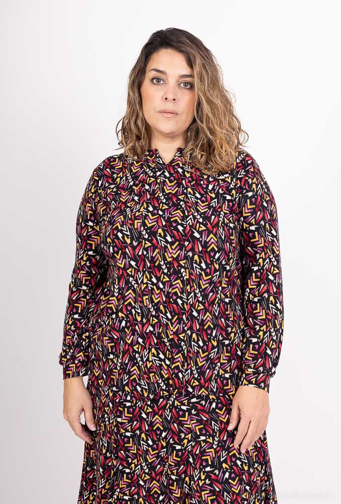 Plus Size Printed V-Neck Blouses